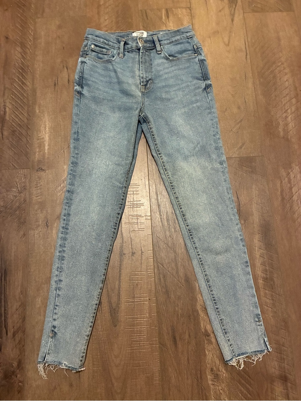 Kensie Medium Wash Skinny Jeans with Raw Hem